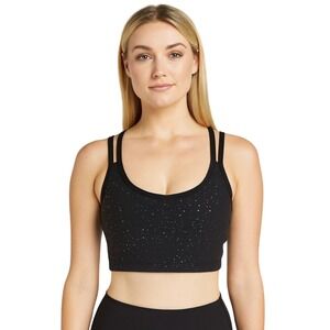 Beyond Yoga Black Splatter Print Bra Multicolored Size Large Activewear Top Gym